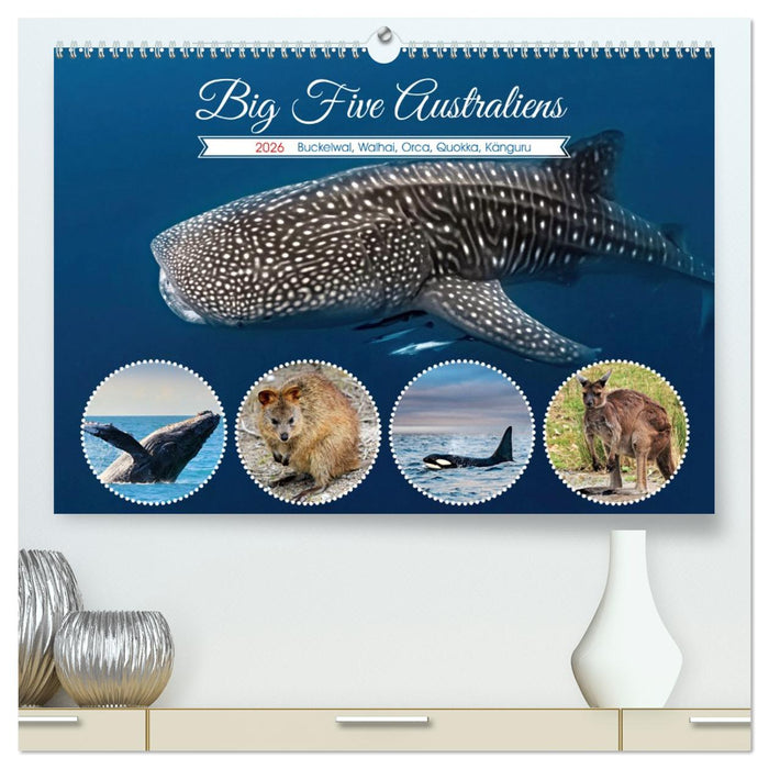 Big Five Australiens Buckelwal, Walhai, Orca, Quokka,Känguru (CALVENDO Premium Wandkalender 2026)