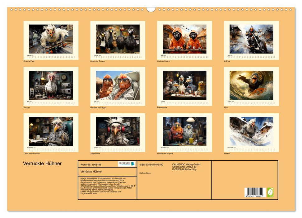 Verrückte Hühner (CALVENDO Wandkalender 2026)