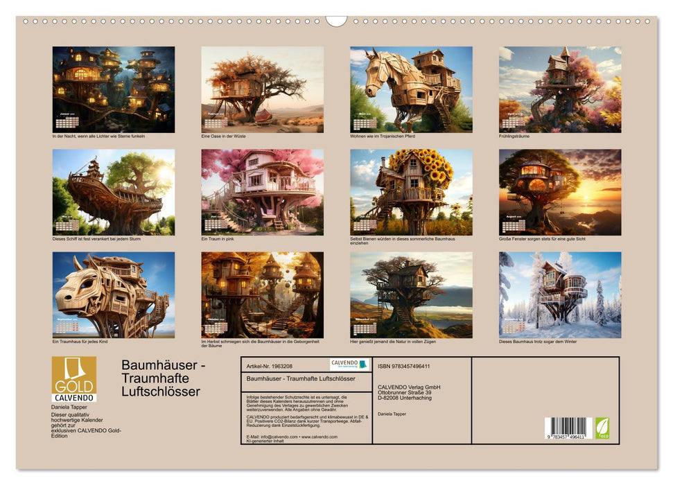 Baumhäuser - Traumhafte Luftschlösser (CALVENDO Wandkalender 2026)