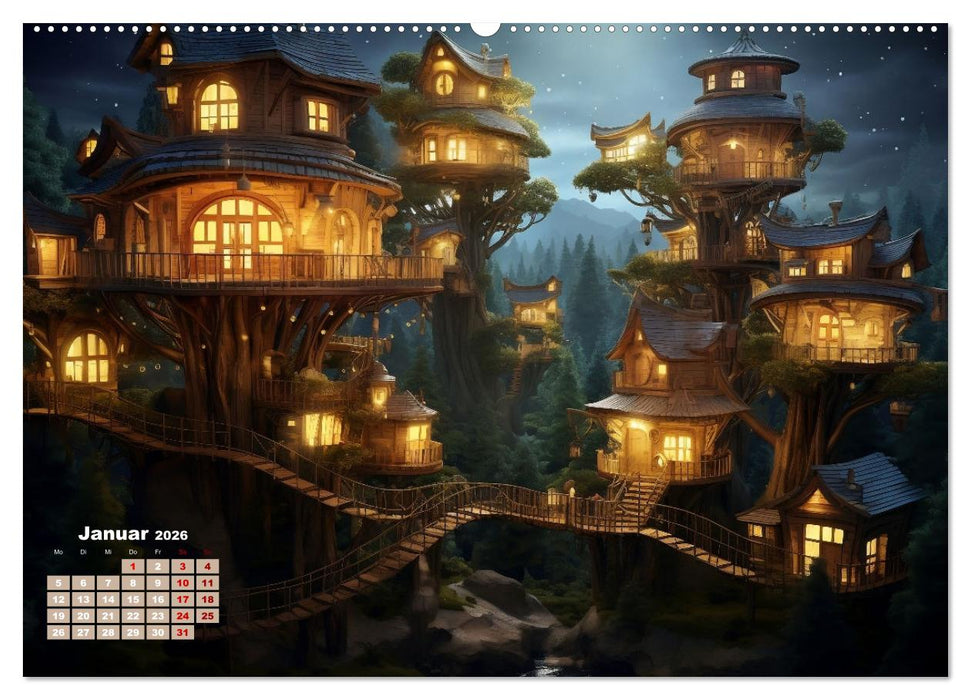Baumhäuser - Traumhafte Luftschlösser (CALVENDO Wandkalender 2026)
