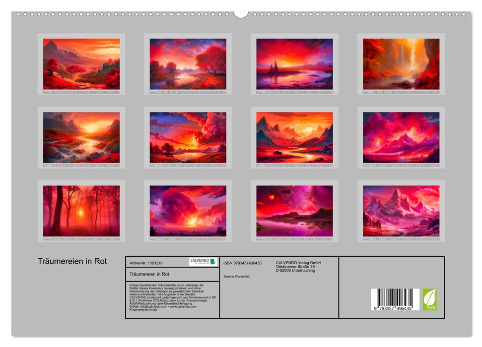 Träumereien in Rot (CALVENDO Premium Wandkalender 2026)