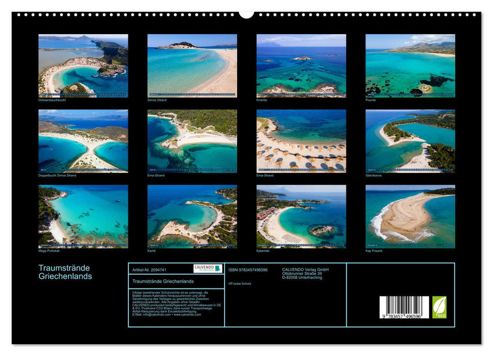 Traumstrände Griechenlands (CALVENDO Premium Wandkalender 2026)