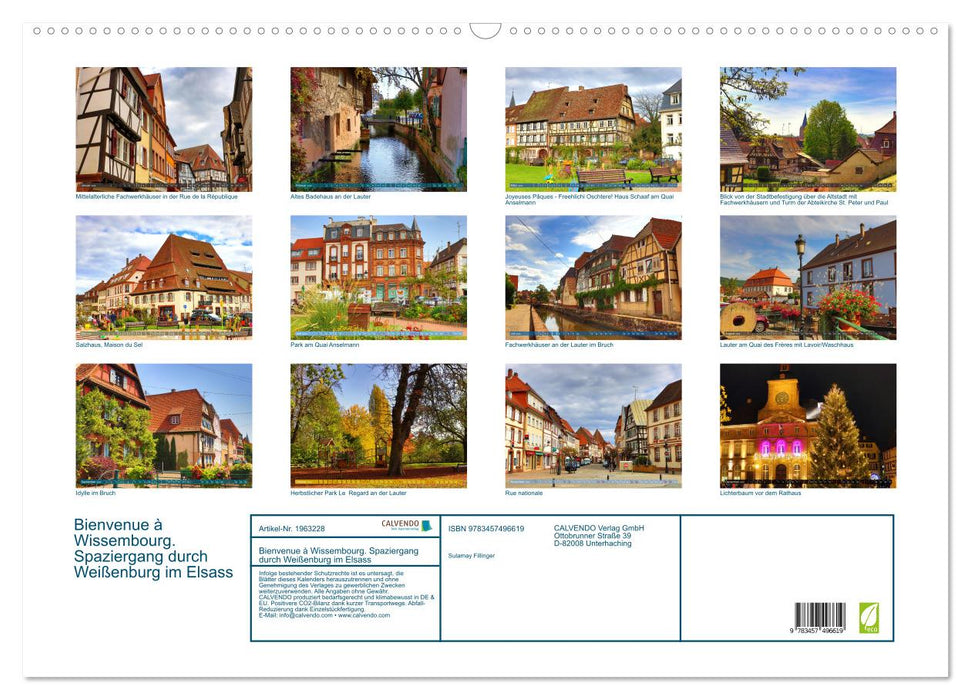 Bienvenue à Wissembourg. Spaziergang durch Weißenburg im Elsass (CALVENDO Wandkalender 2026)