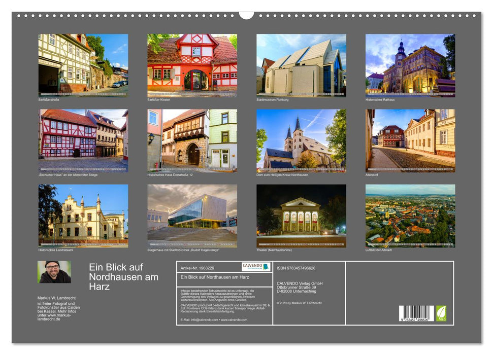 Ein Blick auf Nordhausen am Harz (CALVENDO Wandkalender 2026)