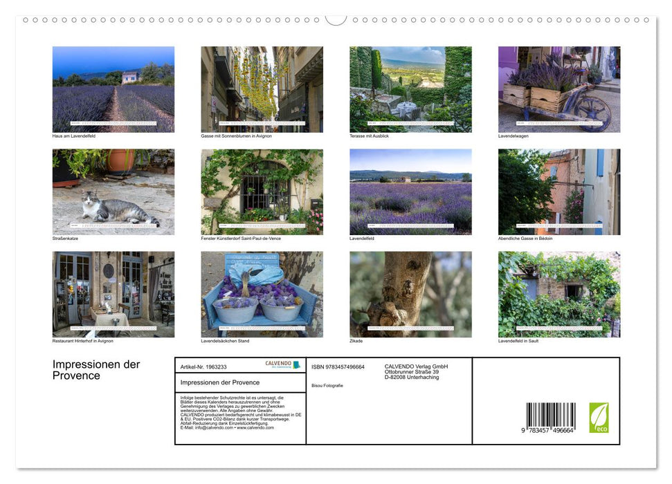 Impressionen der Provence (CALVENDO Premium Wandkalender 2026)