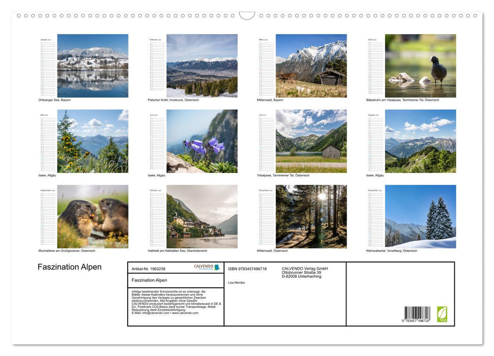Faszination Alpen (CALVENDO Wandkalender 2026)