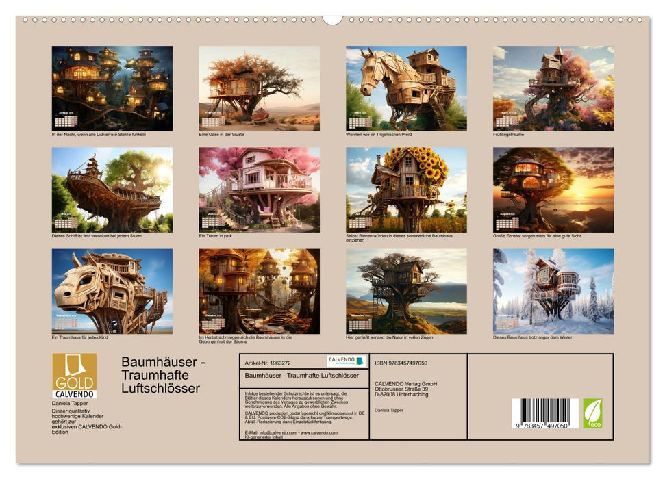 Baumhäuser - Traumhafte Luftschlösser (CALVENDO Premium Wandkalender 2026)