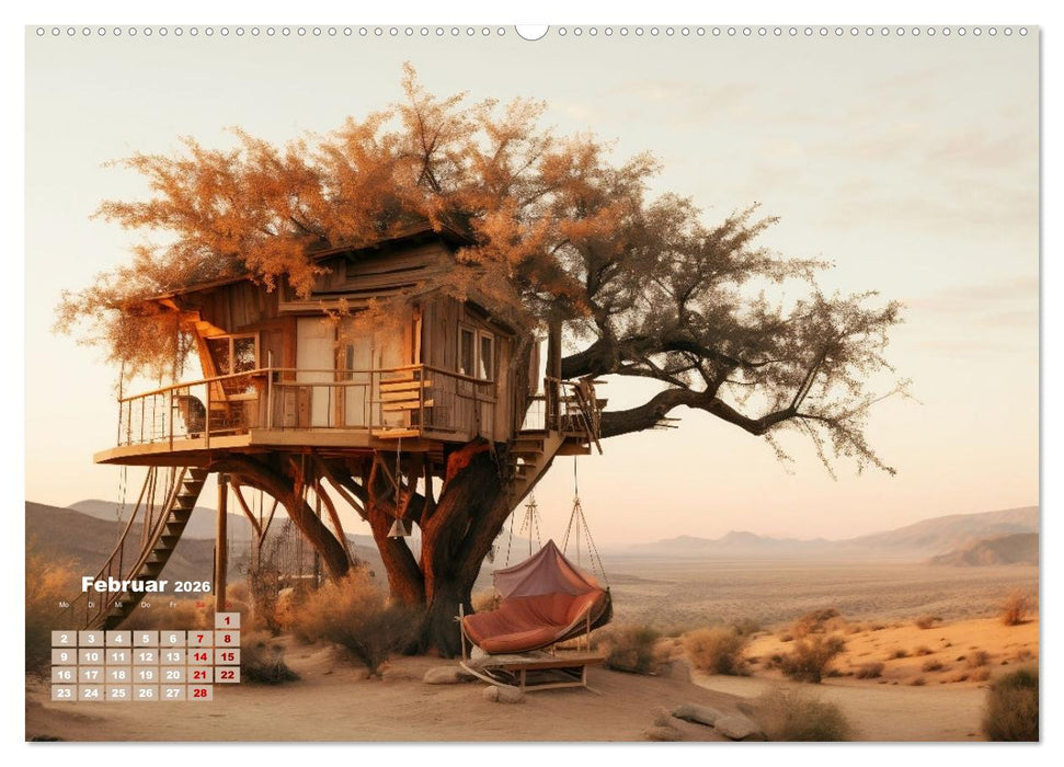 Baumhäuser - Traumhafte Luftschlösser (CALVENDO Premium Wandkalender 2026)