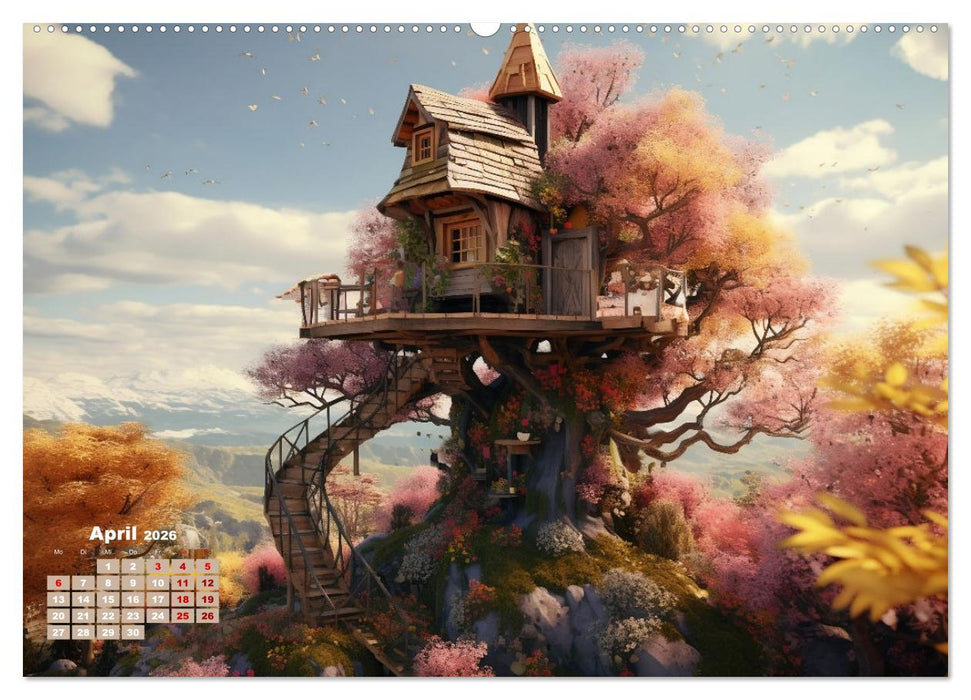 Baumhäuser - Traumhafte Luftschlösser (CALVENDO Premium Wandkalender 2026)