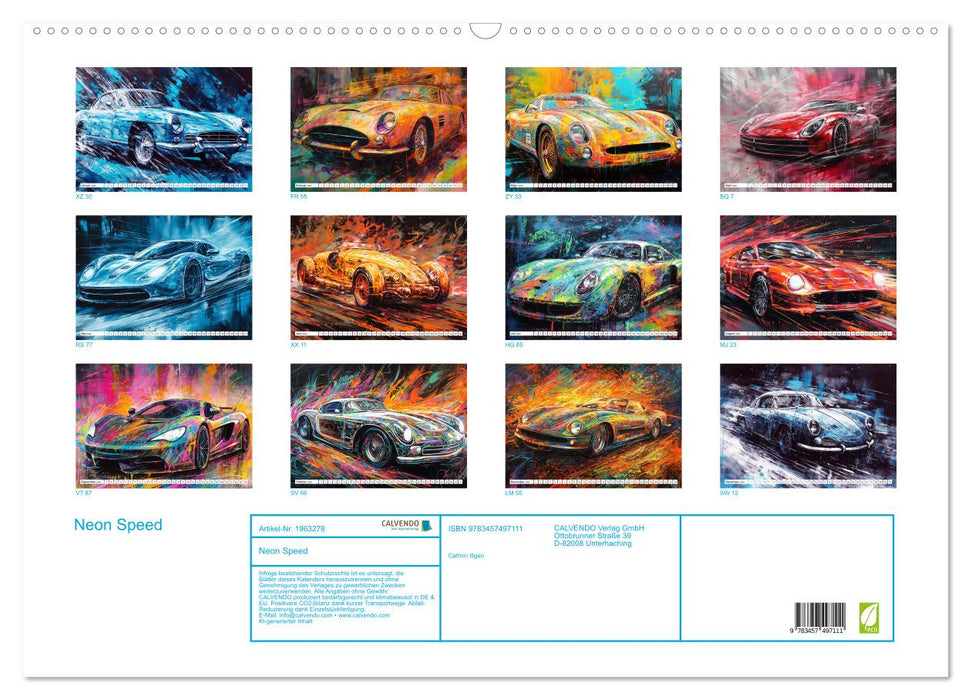 Neon Speed (CALVENDO Wandkalender 2026)