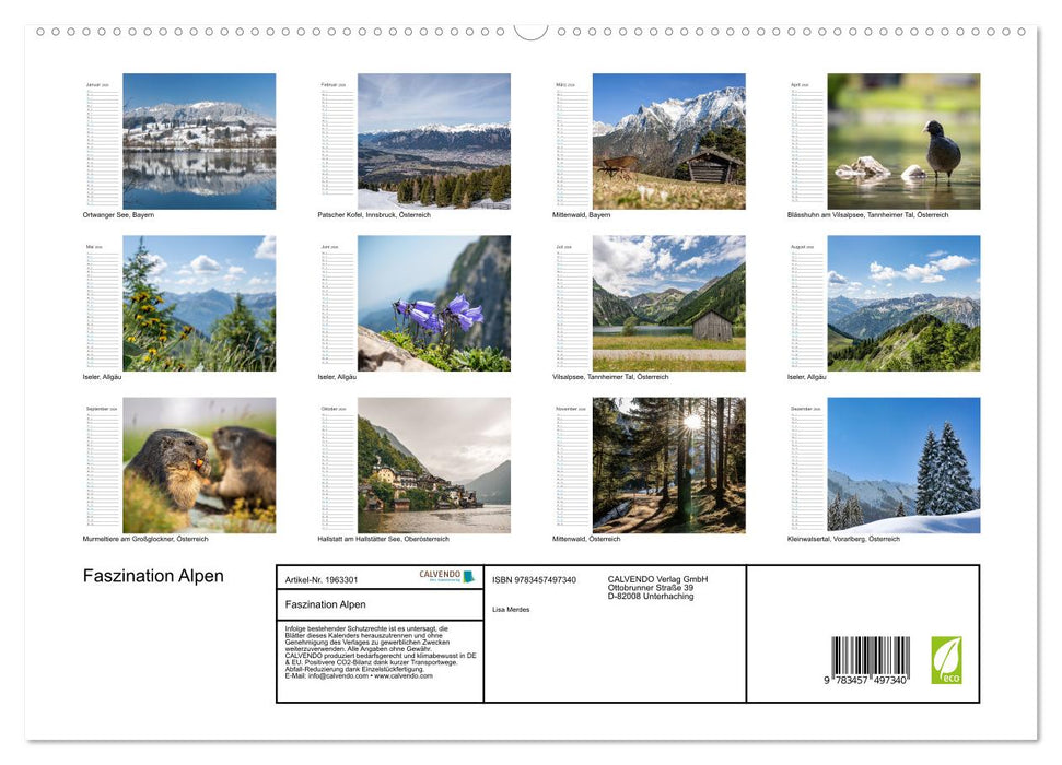 Faszination Alpen (CALVENDO Premium Wandkalender 2026)