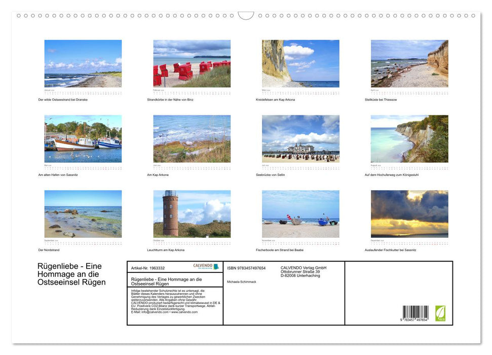 Rügenliebe - Eine Hommage an die Ostseeinsel Rügen (CALVENDO Wandkalender 2026)