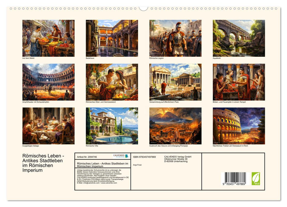 Römisches Leben - Antikes Stadtleben im Römischen Imperium (CALVENDO Premium Wandkalender 2026)