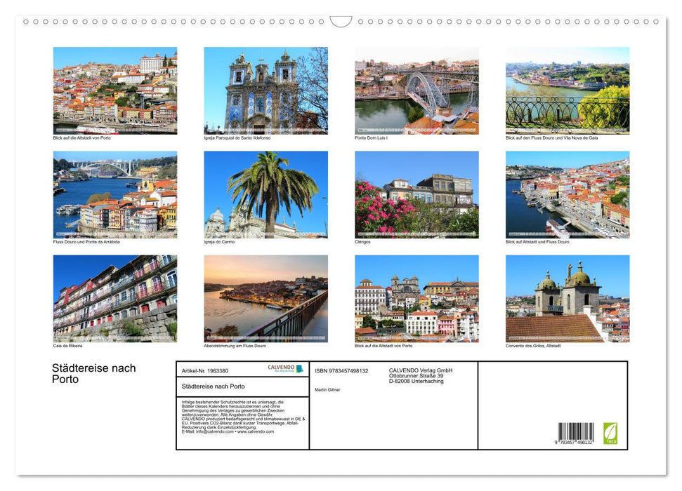 Städtereise nach Porto (CALVENDO Wandkalender 2026)