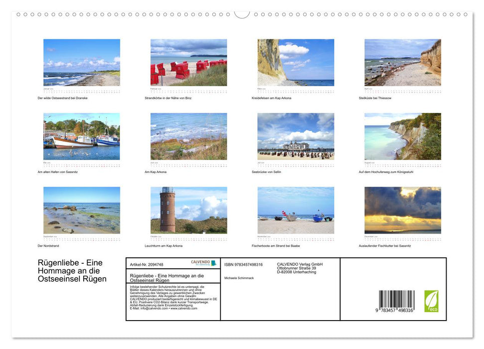 Rügenliebe - Eine Hommage an die Ostseeinsel Rügen (CALVENDO Premium Wandkalender 2026)