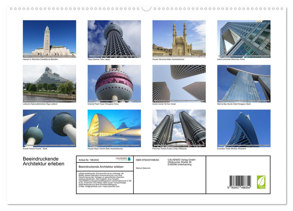 Beeindruckende Architektur erleben (CALVENDO Premium Wandkalender 2026)