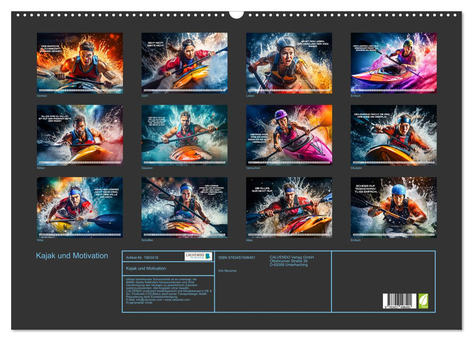 Kajak und Motivation (CALVENDO Wandkalender 2026)