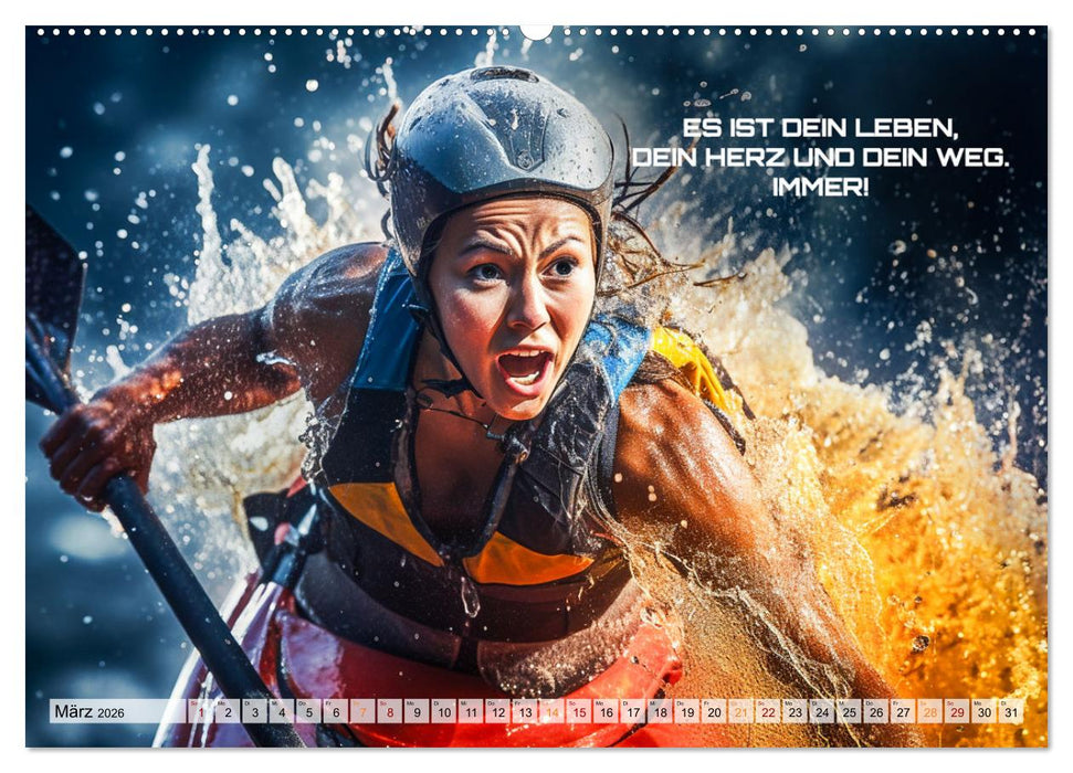 Kajak und Motivation (CALVENDO Wandkalender 2026)