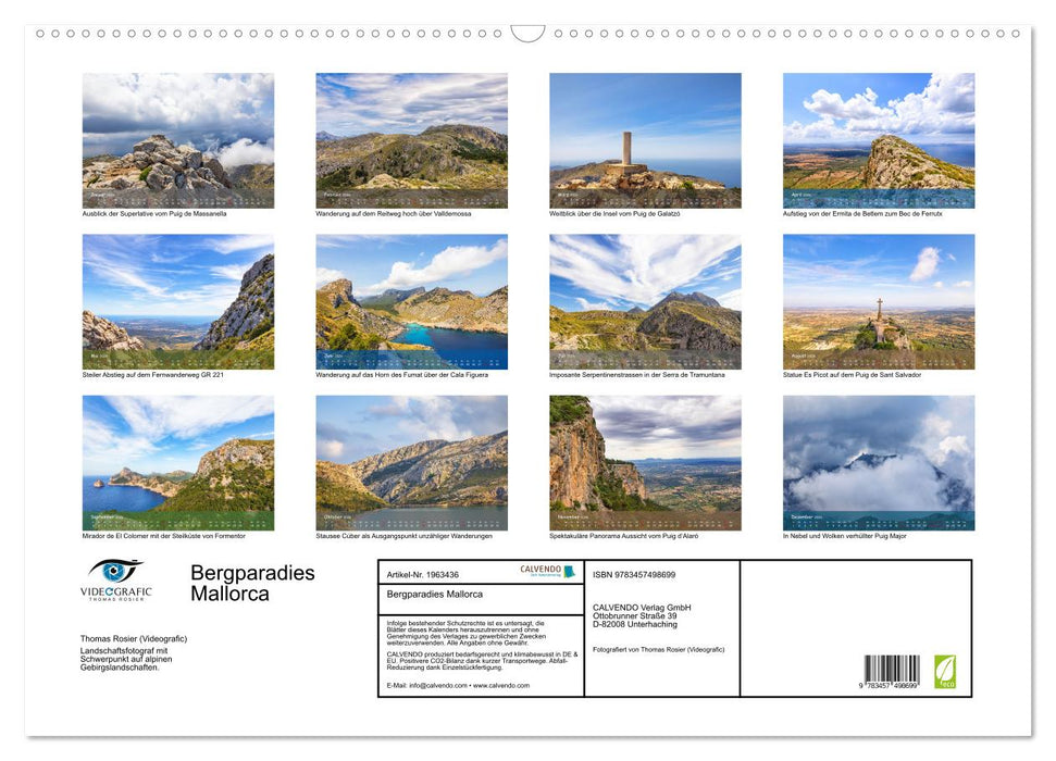 Bergparadies Mallorca (CALVENDO Wandkalender 2026)