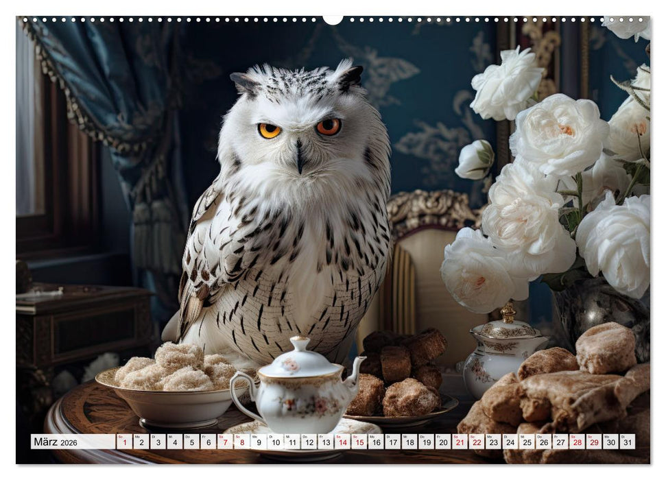 Stillleben mit Eule (CALVENDO Premium Wandkalender 2026)