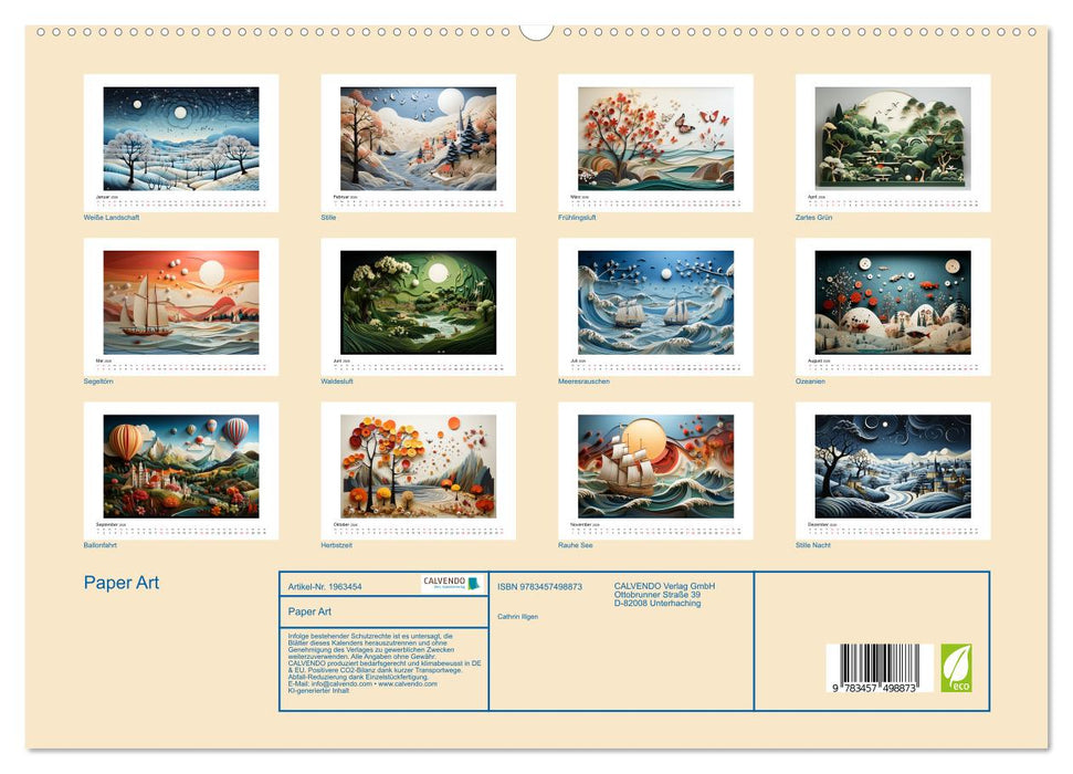 Paper Art (CALVENDO Premium Wandkalender 2026)