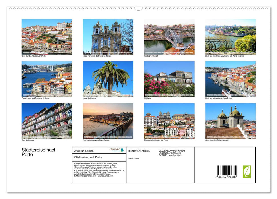 Städtereise nach Porto (CALVENDO Premium Wandkalender 2026)