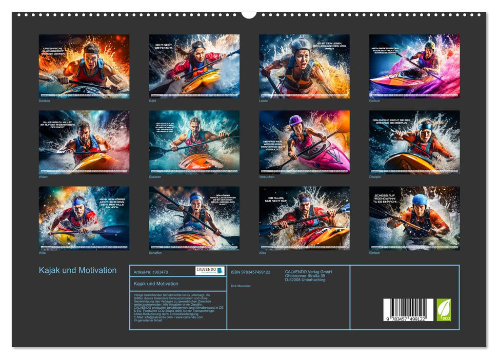 Kajak und Motivation (CALVENDO Premium Wandkalender 2026)