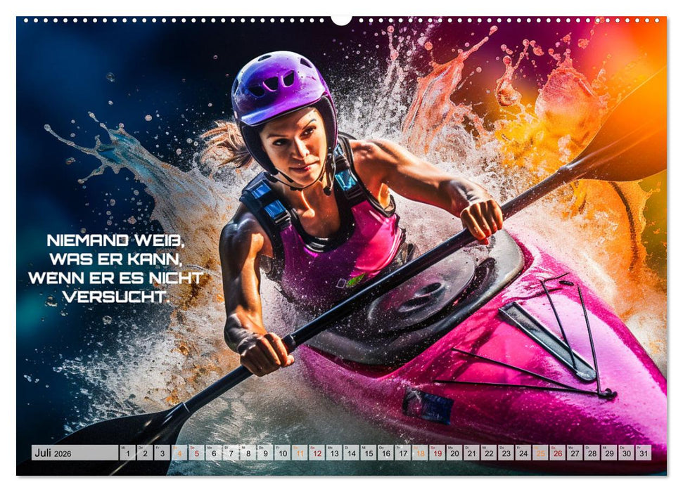 Kajak und Motivation (CALVENDO Premium Wandkalender 2026)