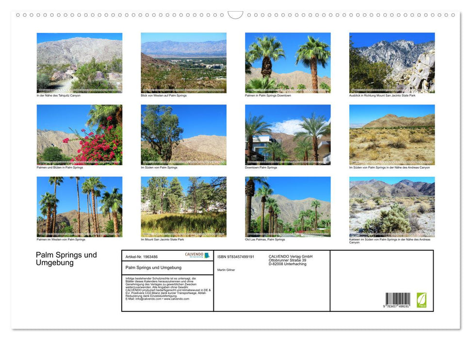 Palm Springs und Umgebung (CALVENDO Wandkalender 2026)