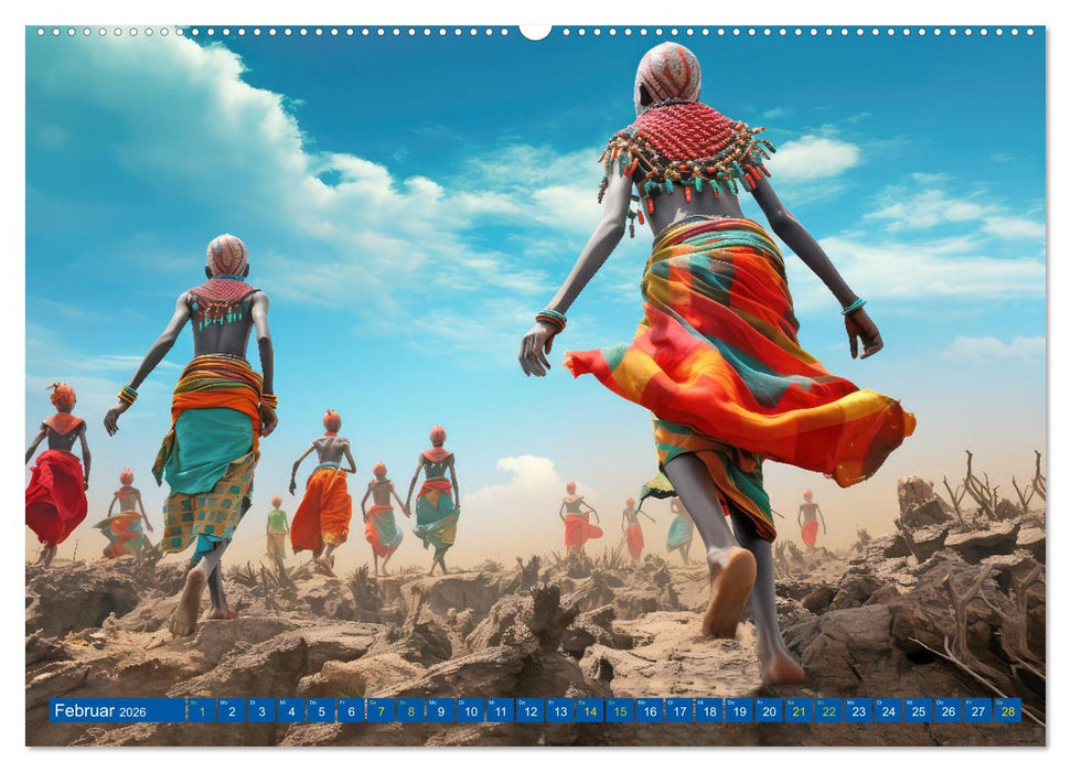 Surrealistische Bilder - Inspiriert von den Massai (CALVENDO Premium Wandkalender 2026)