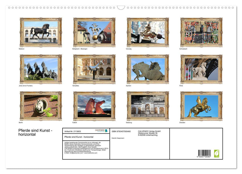 Pferde sind Kunst - horizontal (CALVENDO Wandkalender 2026)
