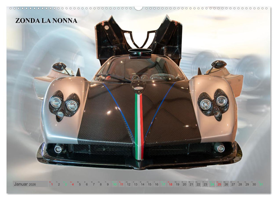 Pagani italienische Automobilkunst (CALVENDO Premium Wandkalender 2026)