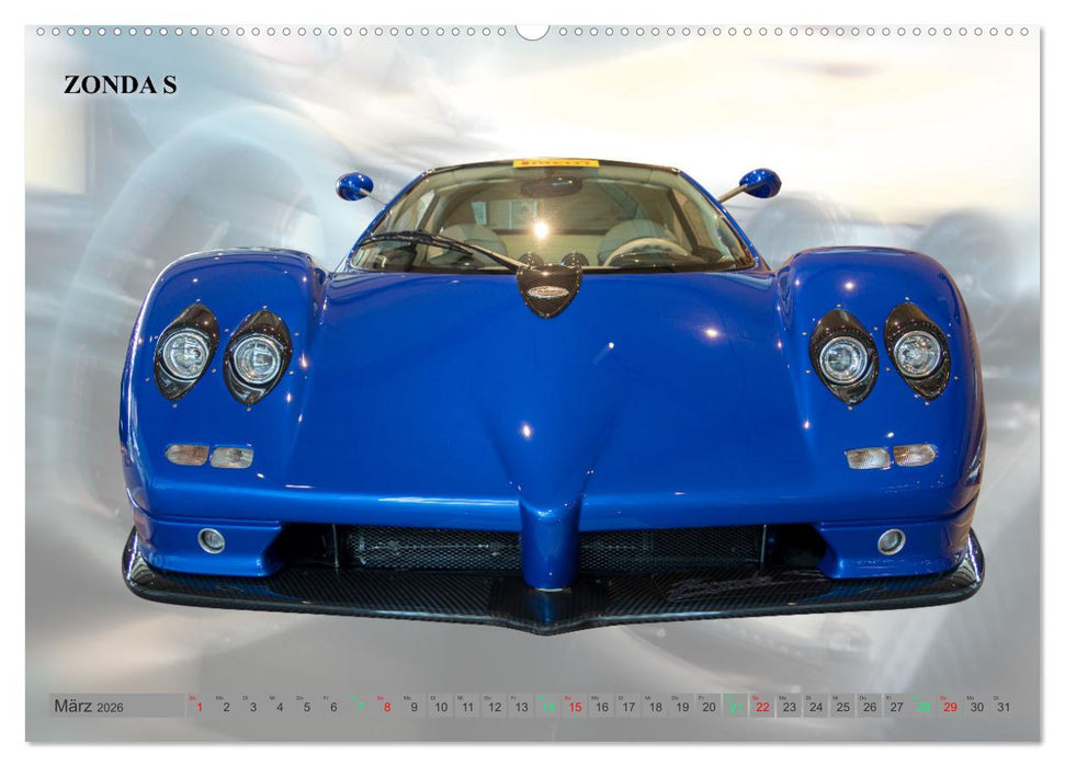 Pagani italienische Automobilkunst (CALVENDO Premium Wandkalender 2026)