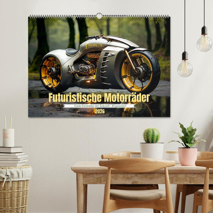 Futuristische Motorräder (CALVENDO Wandkalender 2026)