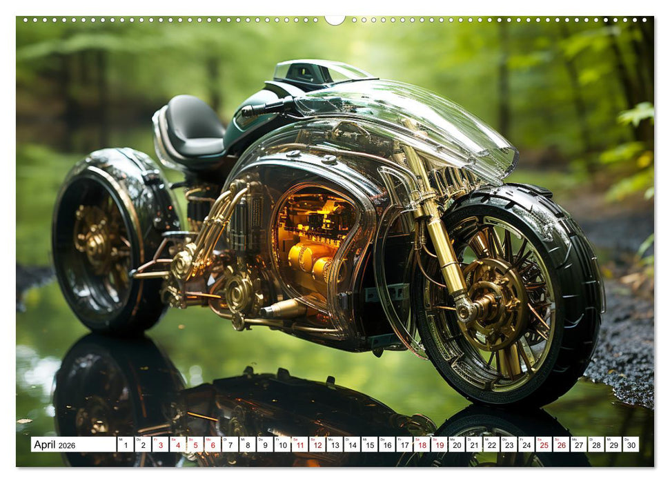 Futuristische Motorräder (CALVENDO Wandkalender 2026)