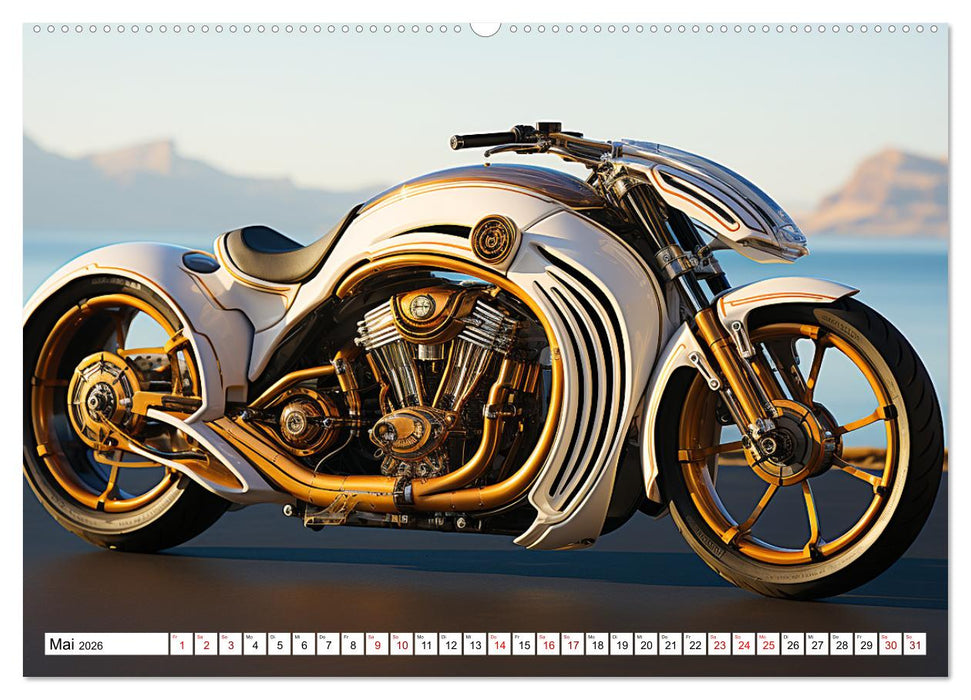 Futuristische Motorräder (CALVENDO Wandkalender 2026)