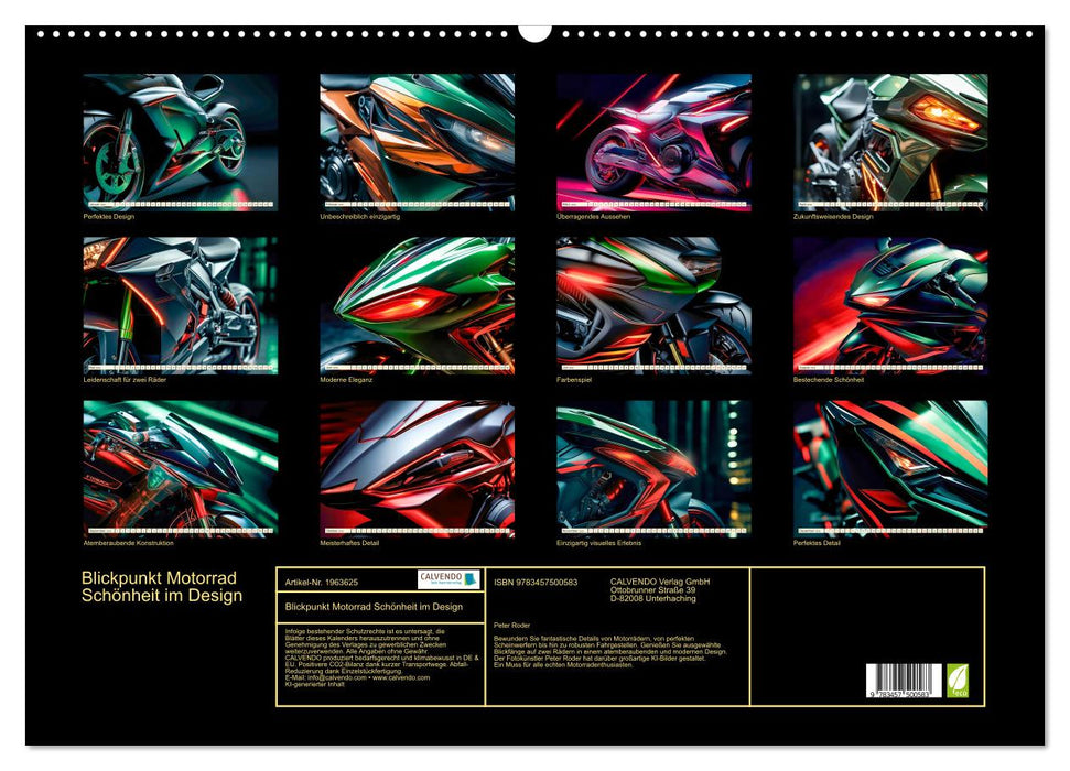 Blickpunkt Motorrad Schönheit im Design (CALVENDO Wandkalender 2026)