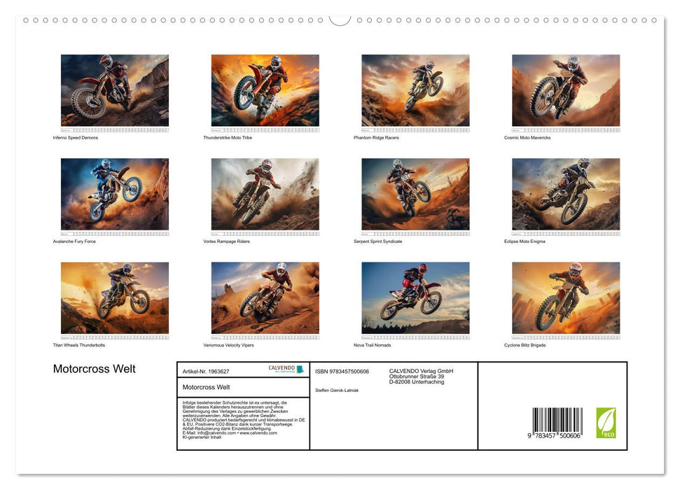 Motorcross Welt (CALVENDO Premium Wandkalender 2026)