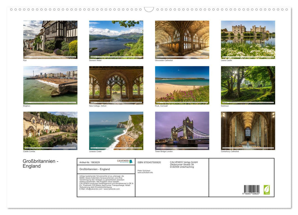 Großbritannien - England (CALVENDO Wandkalender 2026)