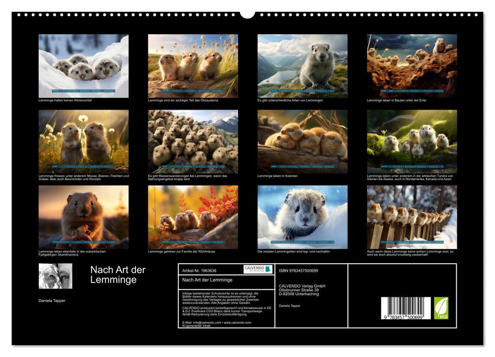 Nach Art der Lemminge (CALVENDO Premium Wandkalender 2026)