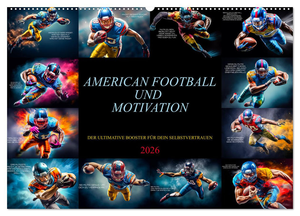American Football und Motivation (CALVENDO Wandkalender 2026)
