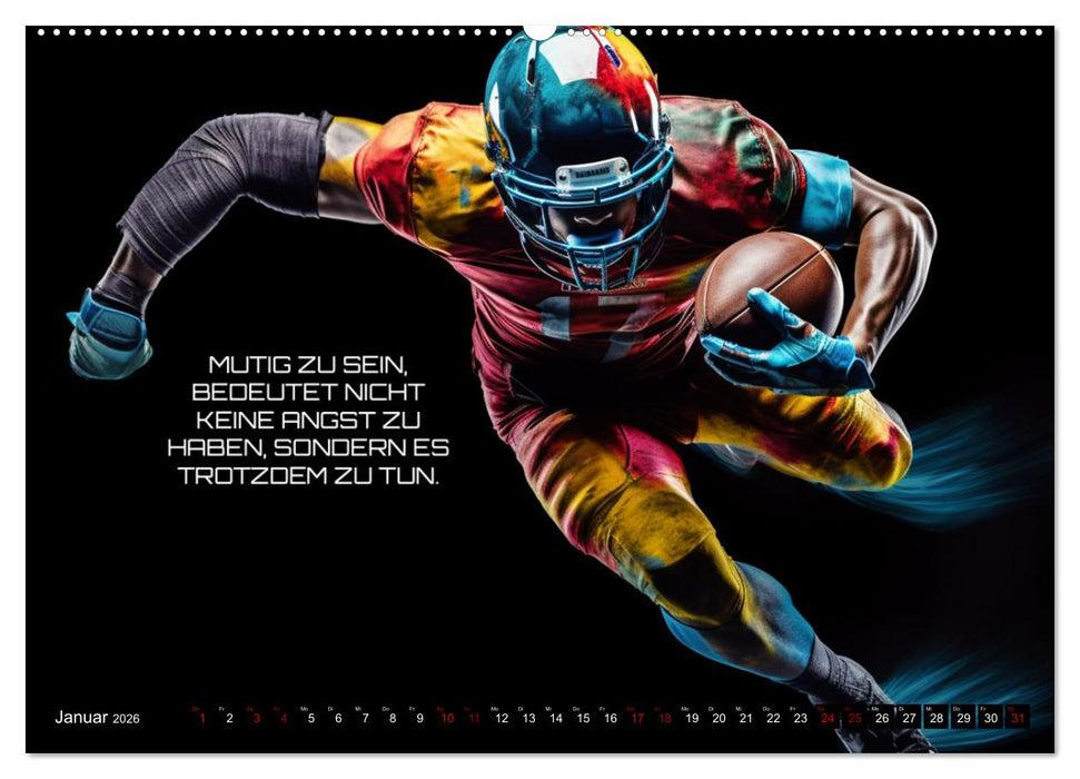 American Football und Motivation (CALVENDO Wandkalender 2026)