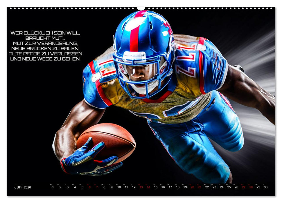American Football und Motivation (CALVENDO Wandkalender 2026)
