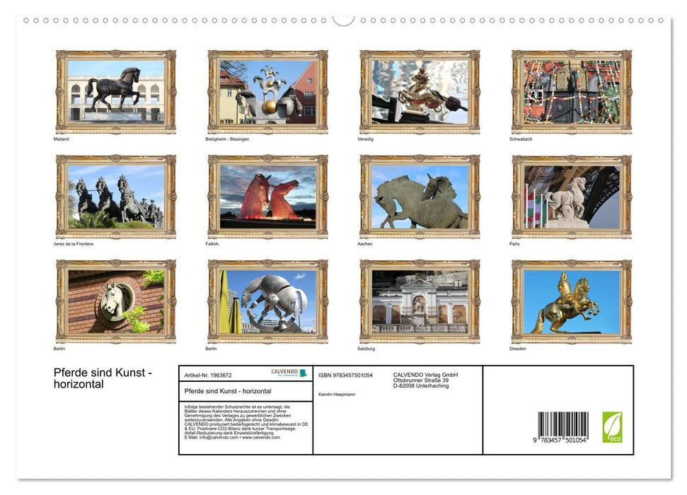 Pferde sind Kunst - horizontal (CALVENDO Premium Wandkalender 2026)