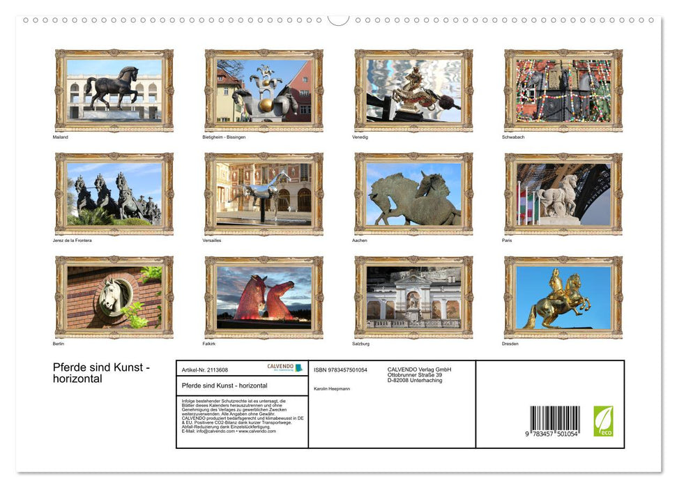 Pferde sind Kunst - horizontal (CALVENDO Premium Wandkalender 2026)