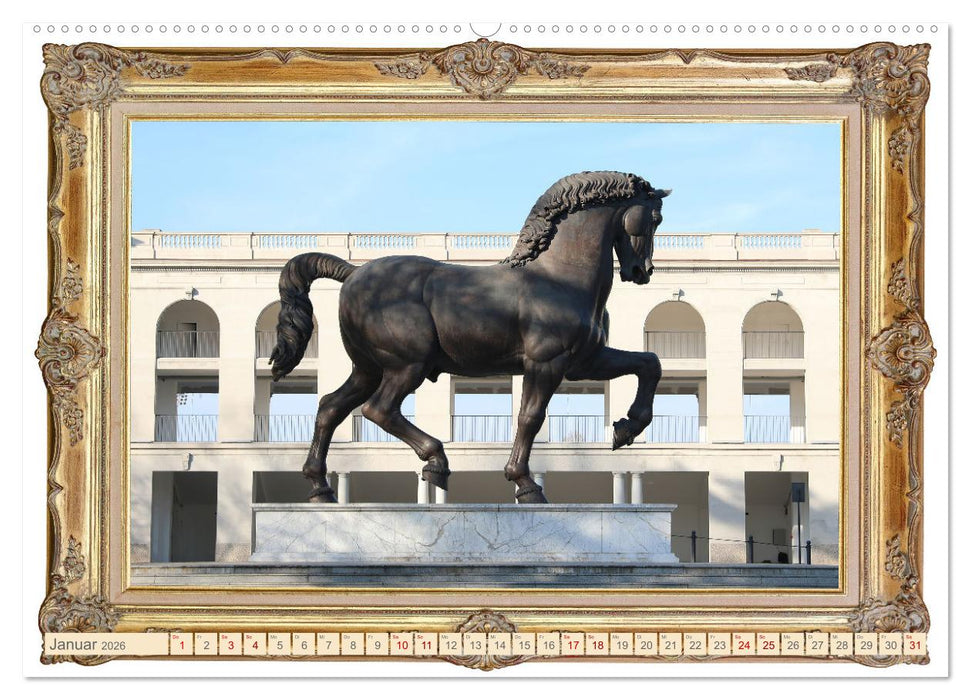 Pferde sind Kunst - horizontal (CALVENDO Premium Wandkalender 2026)