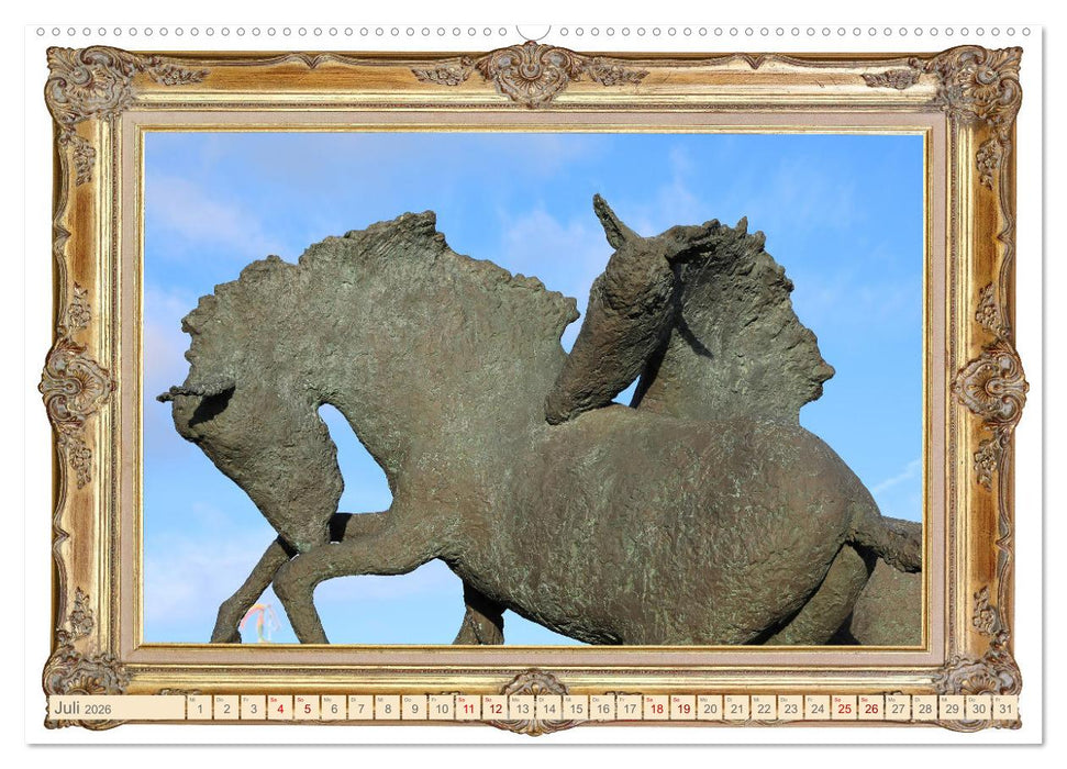 Pferde sind Kunst - horizontal (CALVENDO Premium Wandkalender 2026)