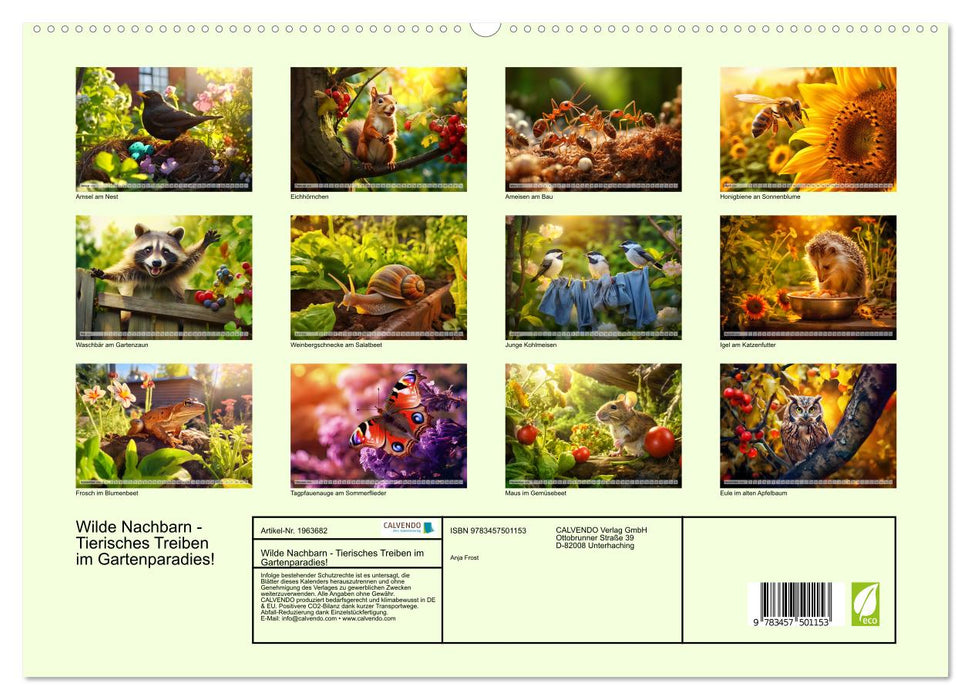 Wilde Nachbarn - Tierisches Treiben im Gartenparadies! (CALVENDO Premium Wandkalender 2026)