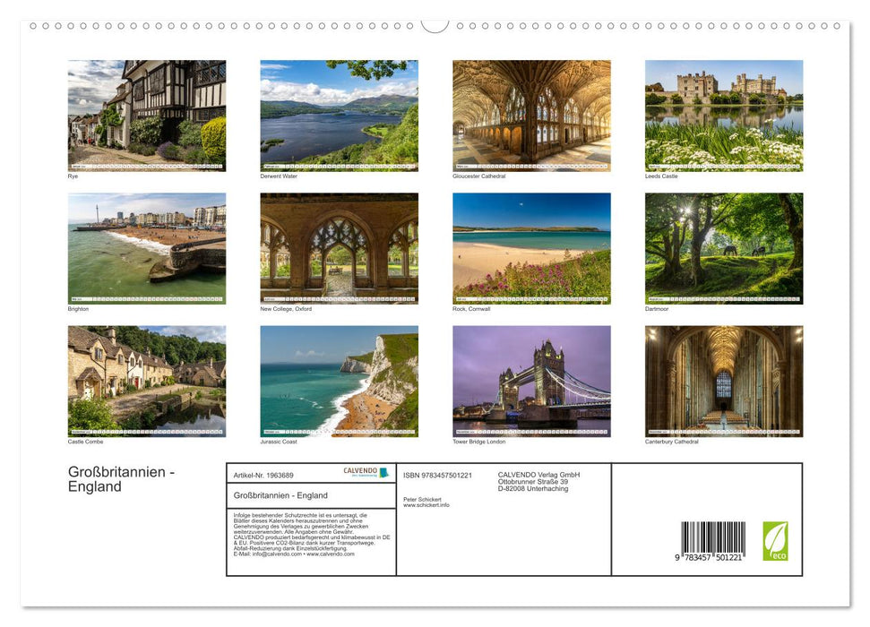 Großbritannien - England (CALVENDO Premium Wandkalender 2026)