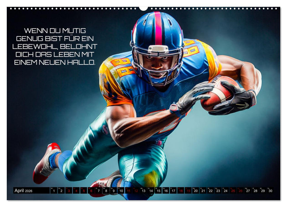 American Football und Motivation (CALVENDO Premium Wandkalender 2026)